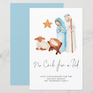 Budget No Crib For Bed Nativity Christmas Card