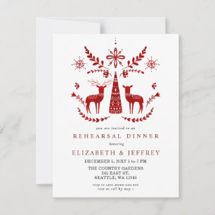 Budget Nordic Buck and Doe Rehearsal Dinner Invitation