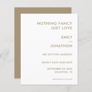 Budget Nothing Fancy Just Love QR Gold Save Date