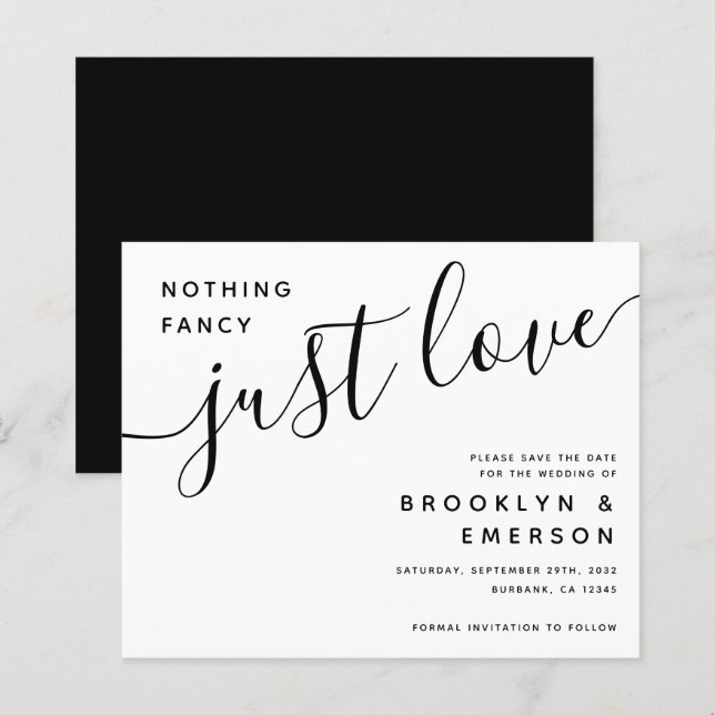 Budget Nothing Fancy Just Love Save the Date (Front/Back)