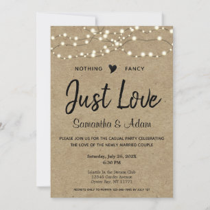 Budget Nothing Fancy Just Love String Lights Invit Invitation