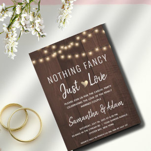 Budget Nothing Fancy Just Love String Lights Invitation