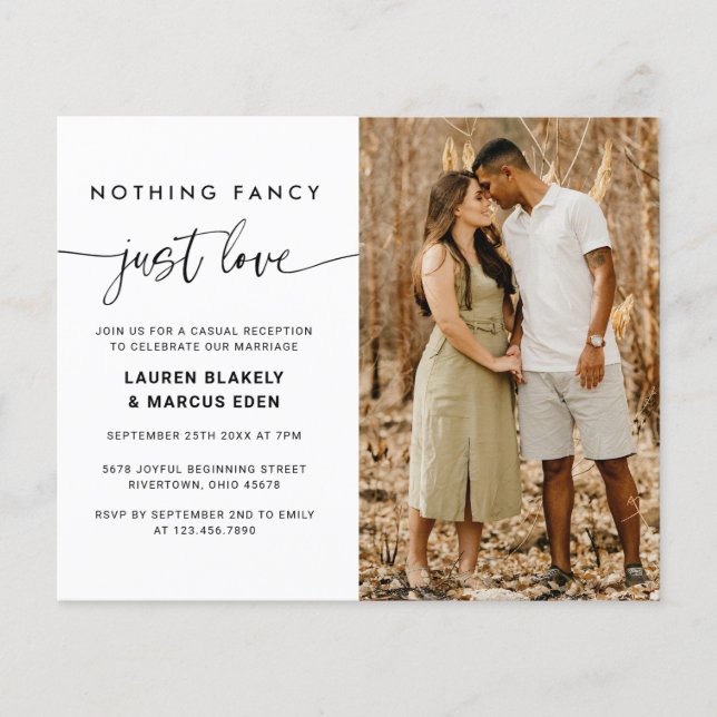 BUDGET Nothing Fancy Just Love Wedding Elopement (Front)