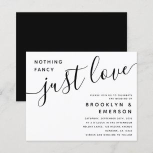 Budget Nothing Fancy Just Love Wedding Invitation