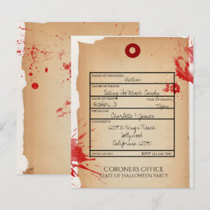 BUDGET Novelty Halloween Toe Tag Coroners Office