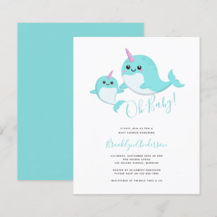 Budget Oh Baby Narwhal Baby Shower Invitation