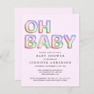 Budget Oh Baby Pink Shower Invitation