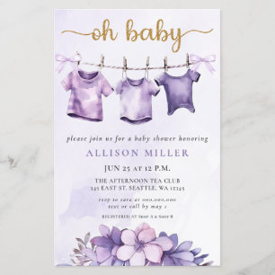 Budget Oh Baby Purple Clothesline Baby Shower