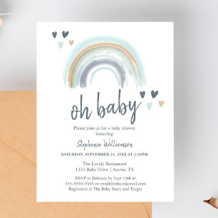  Budget Oh Baby Shower Blue Boho Rainbow 
