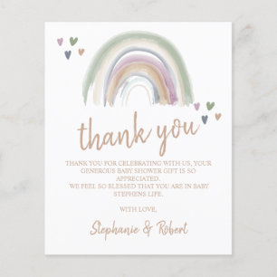 Budget Oh Baby Shower Boho Rainbow Thank You