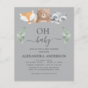 Budget Oh Baby Shower Woodland Invitations