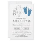 Budget Oh Boy Blue Feet Boy's Baby Shower Invite