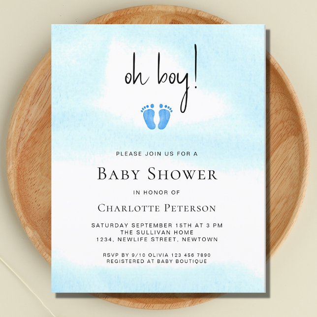 Budget Oh Boy Boy's Baby Shower Invitation  (Creator Uploaded)