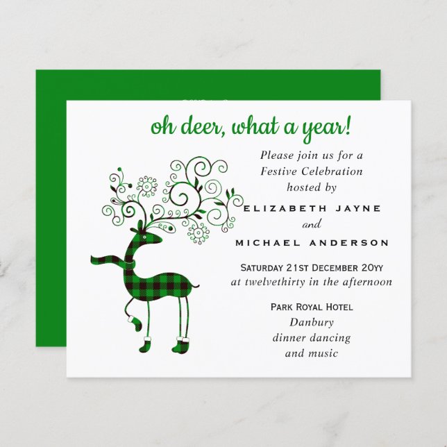 Budget Oh DEER what a year 2020 Christmas Invite (Front/Back)