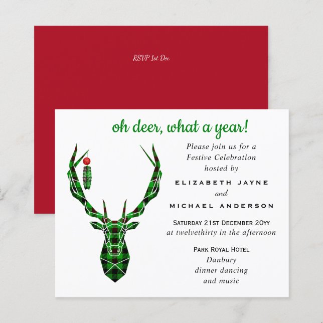 Budget Oh DEER what a year 2020 Christmas Invite (Front/Back)