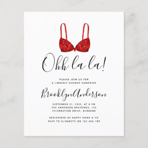BUDGET Ohh La La Lingerie Shower Invitation