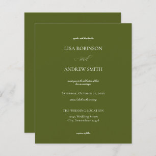 Budget Olive Green Calligraphy Wedding