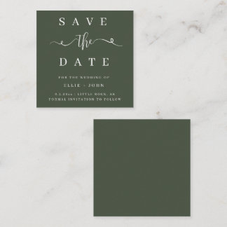 BUDGET Olive Green Wedding Save the Date Card