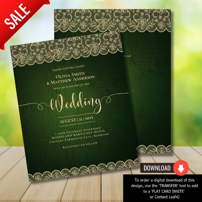 BUDGET Olive Moss Green Gold Lace Rustic Wedding (Creator Uploaded)