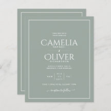 BUDGET Olive Sage Green MONOCHROME Wedding