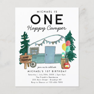 Budget ONE Happy Camper Van Forest 1st Birthday