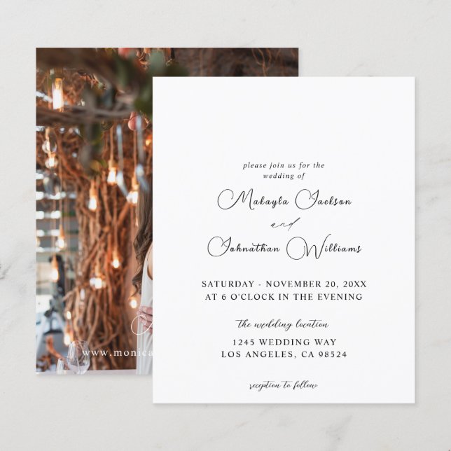 Budget One Photo Modern Vertical 9 Wedding (Front/Back)