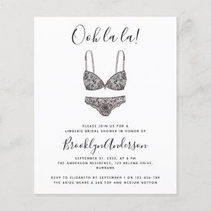 BUDGET Ooh La La Lingerie Shower Invitation
