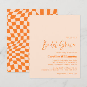 Budget Orange Blush Abstract Chequered Bridal Show