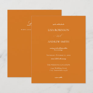 Budget Orange Calligraphy Wedding