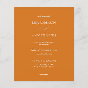 Budget Orange Calligraphy Wedding Flyer