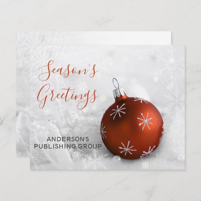 Budget Orange Ornament Company Holiday Card (Front/Back)