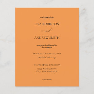 Budget Orange Wedding Flyer