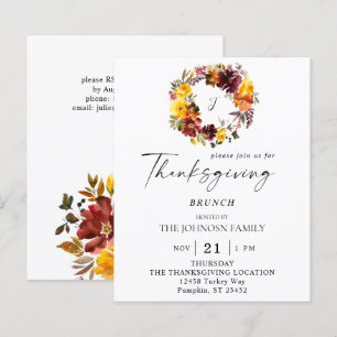 Budget Orange & Yellow Floral Thanksgiving Wreath