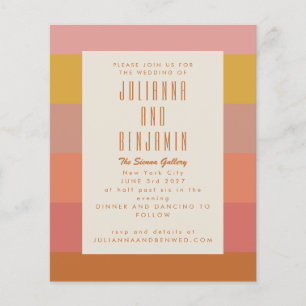 Budget Orange Yellow Warm Stripe Geometric Wedding