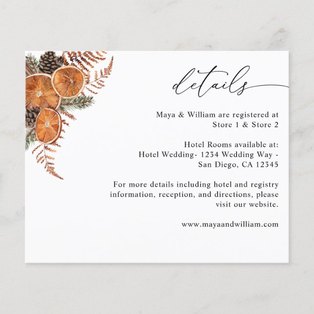 Budget Oranges Rustic Holiday Details Flyer (Front)