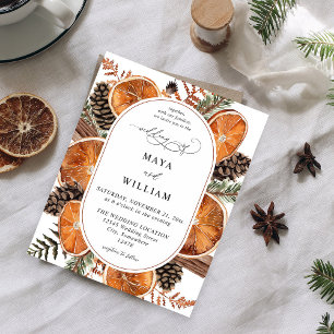 Budget Oranges Rustic Holiday Wedding Flyer
