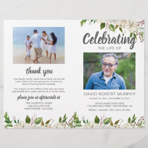 Budget Order of Service Funeral Memorial Program