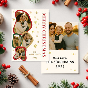 Budget Organic Frame Merry Christmas Photo Card