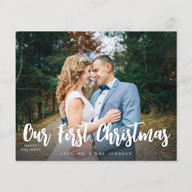 Budget Our First Christmas Minimalist H Photo Flyer (Front)