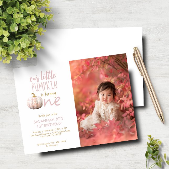 Budget Our Little Pumpkin 1st Birthday Invitation (Creator Uploaded)