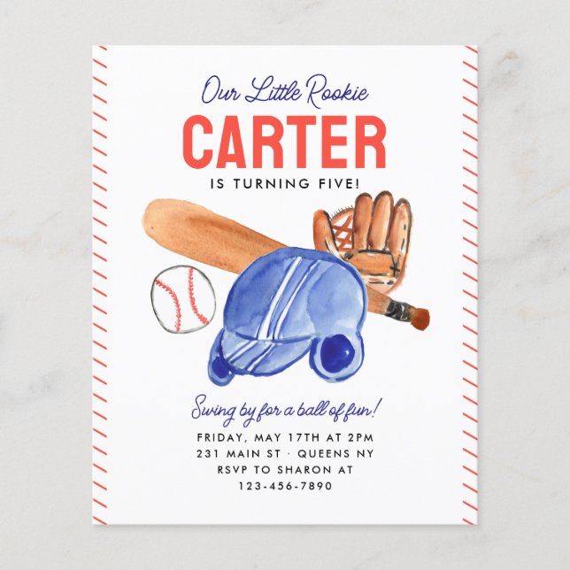 Budget Our Little Rookie Helmet Baseball Birthday (Front)