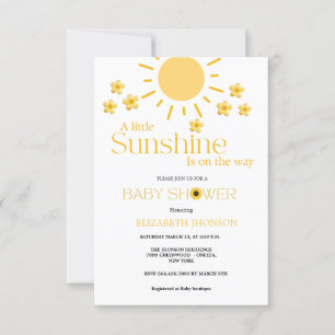 Budget our little sunshine is the way baby shower invitation