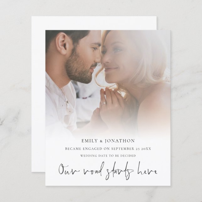 Budget Our Road Starts Here Photo Engagement  (Front/Back)