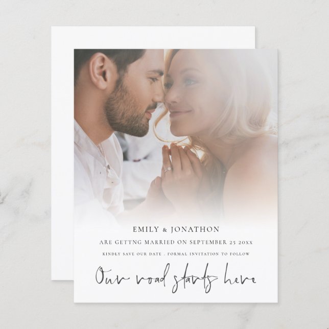 Budget Our Road Starts Here Photo Save The Date (Front/Back)