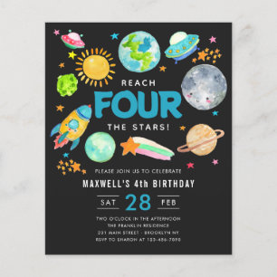 Budget Outer Space Stars Moon 4th Birthday Party