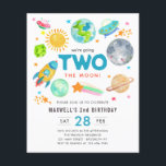 Budget Outer Space TWO the Moon 2nd Birthday Party<br><div class="desc">Modern Outer Space Galaxy Moon Rocket Spaceship Alien Kid We're Going TWO the Moon 2nd Birthday Invitation</div>
