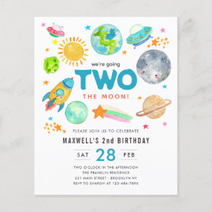 Budget Outer Space TWO the Moon 2nd Birthday Party