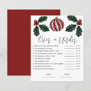 Budget Over or Under Christmas Bridal Game