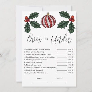 Budget Over or Under Christmas Bridal Game Invitation