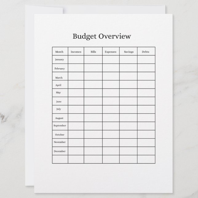Budget Overview Letterhead (Front)